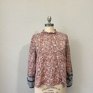 CLEOBELLA Nasir Blouse Ruffle-Neck in Raja Floral Print